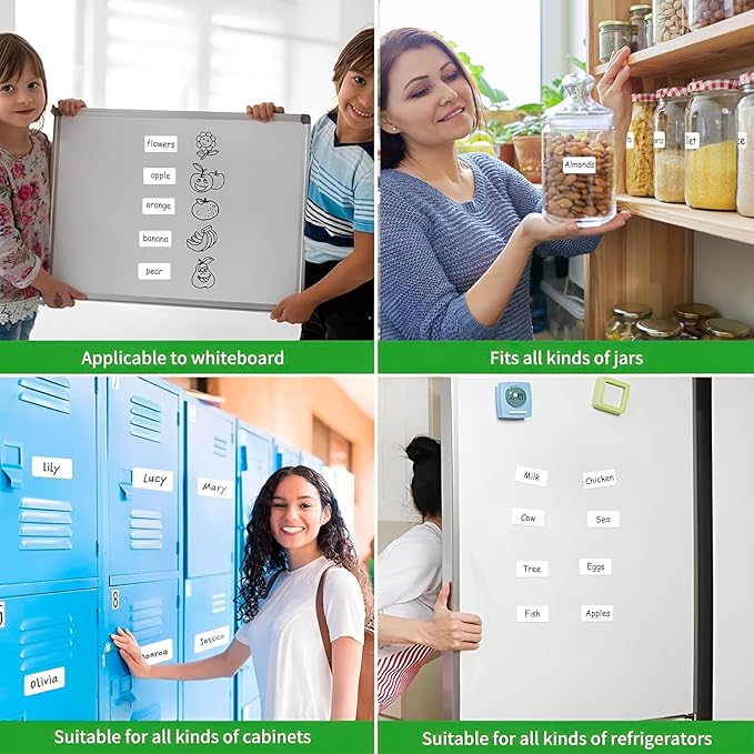 SVNOOC Multi-Use Removable Dry Erase Labels Stickers, White, 84pcs Reusable Sticky Notes (1 * 2 inches White)