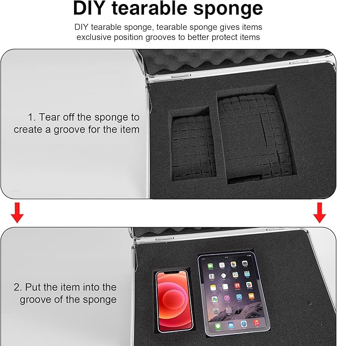 Security Lock Boxes - 18.9 x 14.6 x 6.3 Inch X-Large, Portable Locking Storage Totes with Dual Combination Locks, Medicine Lock Box, Lock Boxes for Personal Items, Cash & Briefcase - Black