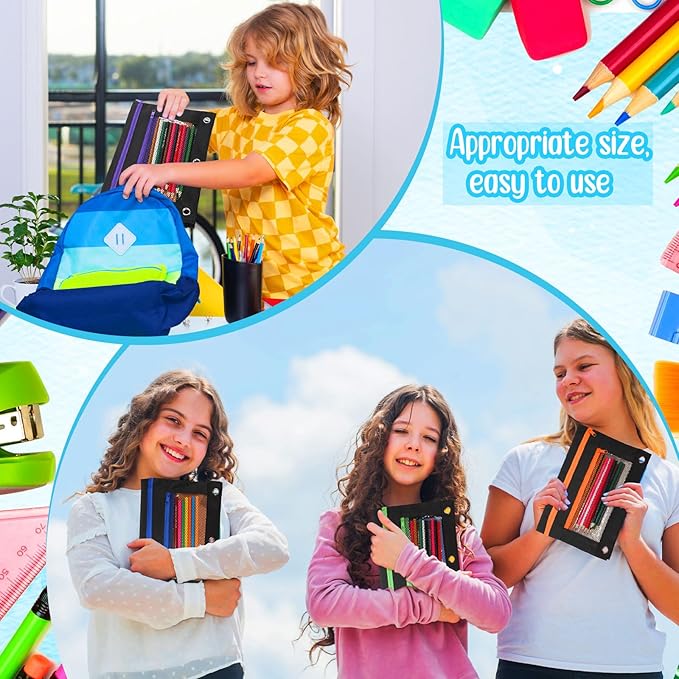 Zhehao 150 Pieces Black Zipper Binder Pouch with Mesh Window for Office School Students Supplies