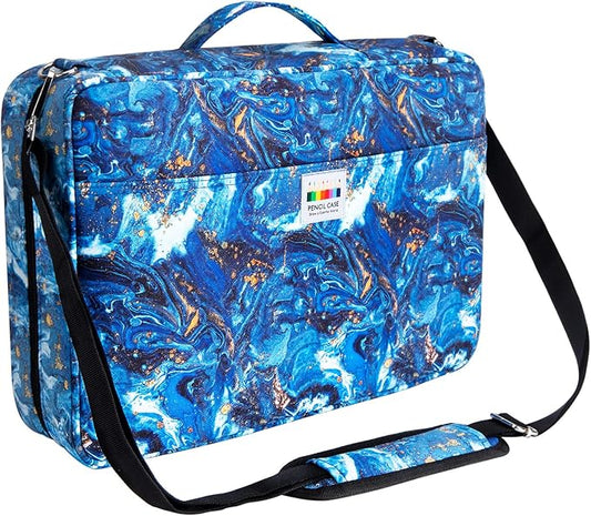 YOUSHARES Big Capacity Colored Pencil Case - 480 Slots large Pen Case Organizer with Multilayer Holder for Prismacolor Colored Pencils & Gel Pen (Quicksand Gold)