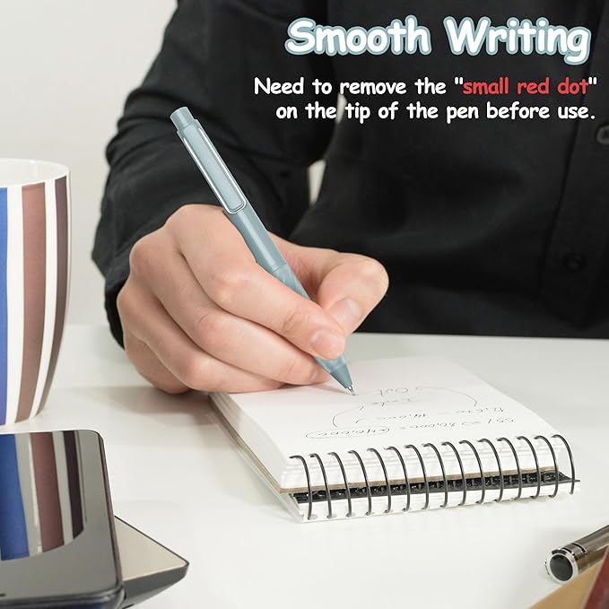 Gel Pens Black Ink Fine Point 0.5mm Retractable Cute Pen for Smooth Writing School Office Supplies (Silver 12-count)