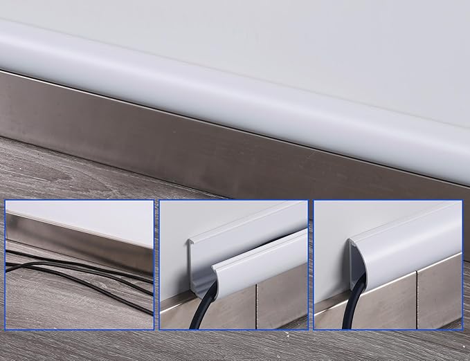 Cord Hider 39in (3 x L13in), Cable Hider for 2-4 Cords, Cord Covers for Wires on Wall, Wire Covers for Cords Wall Mount TV, Cable Cover Wall Wire Hider for Cords, Cable Raceway White W1.4inxH0.7in