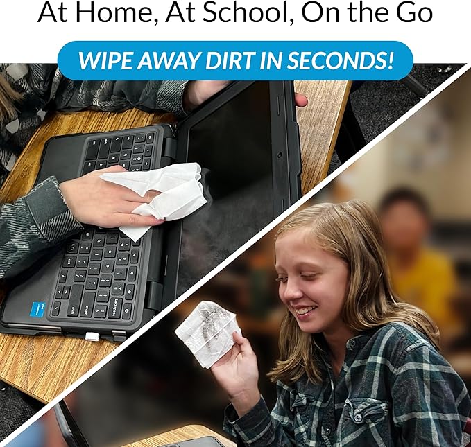 iCloth Large Screen Cleaning Wipes for Electronics, Lint-Free and Streak-Free, Fast-Drying, Removes Dust, Fingerprints, and Smudges (100 Wipes)