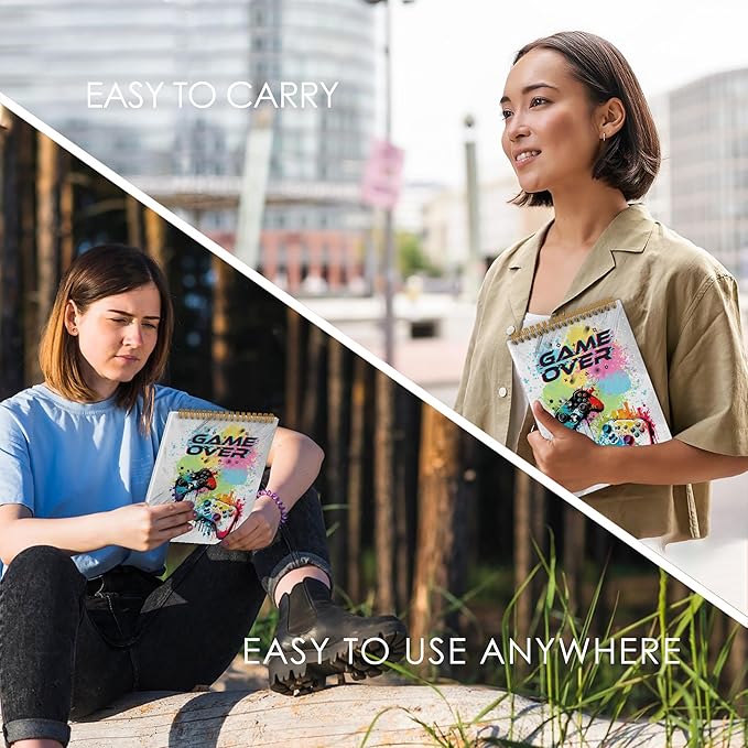 Gamer over Top Spiral Notebook, Kids Gaming Notebook Journal, Gaming Gifts for Gamers Boys, Game Notebooks for School Work, Kids Gaming Office Supplies Gifts for Boys Men Colleagues, 5.5x8.3Inch