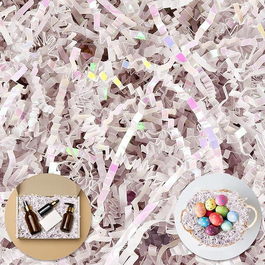 Shredded Paper For Gift Baskets, Crinkle Paper Filler, 1/2LB (8 oz) Crinkle Cut Papers Shred, Bridesmaid Engagement Gift Boxes Bags Filler, Tissue Gifts Basket Fillers, Packing Grass Confetti