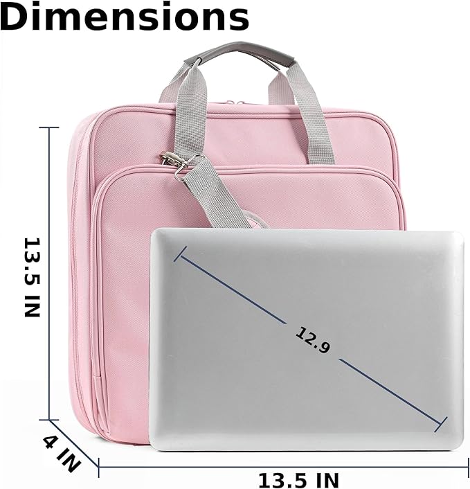 Zipper Binder with Strap - 2 Inch 3-Ring Trapper Keeper Binder - 500-Sheet Capacity - Multi-Pocket Organizer Binder for School and Office (Pink)