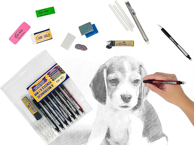 June Gold 1320 Pieces, 0.7 mm HB #2 Lead Refills, 12 Dispensers, 110 Pieces Per Dispenser, Medium Thickness, Break Resistant Lead/Graphite