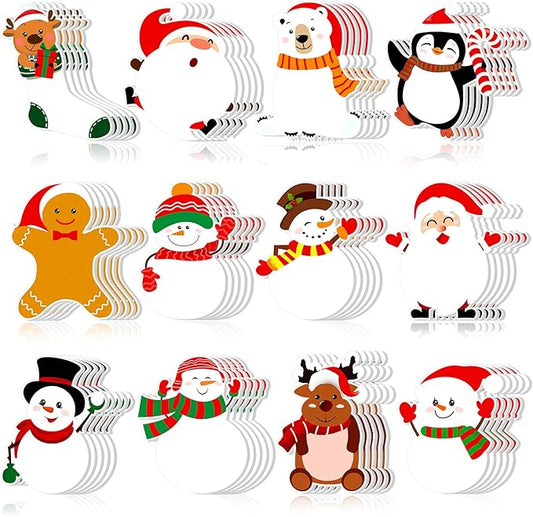 Zhanmai 1200 Pcs Christmas Sticky Notes Bulks Christmas Notepads Penguin Gingerbread Man Elk Snowman Xmas Self-Adhesive Writing Memo Pad Office Home Daily Reminders Supplies