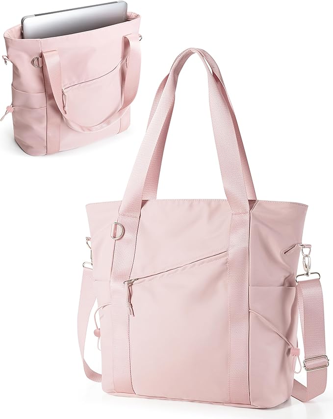 Work Tote with Crossbody Strap for Women, Tote Bag with Laptop Sleeve and Water Bottle Pocket for Work and School