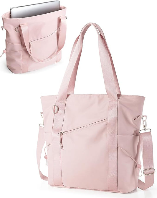 Work Tote with Crossbody Strap for Women, Tote Bag with Laptop Sleeve and Water Bottle Pocket for Work and School