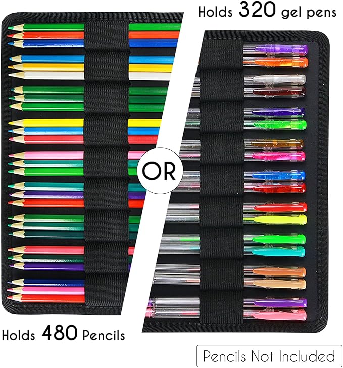 YOUSHARES Big Capacity Colored Pencil Case - 480 Slots large Pen Case Organizer with Multilayer Holder for Prismacolor Colored Pencils & Gel Pen (Marble Purple)