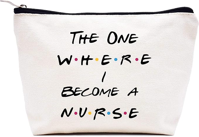 LIBIHUA Makeup Bag Cosmetic Bag Birthday Graduation Christmas Gift Registered Nursing Graduation Present Soon to Be Nurse Graduation Present for Medical Student the One Where I Become A Nurse
