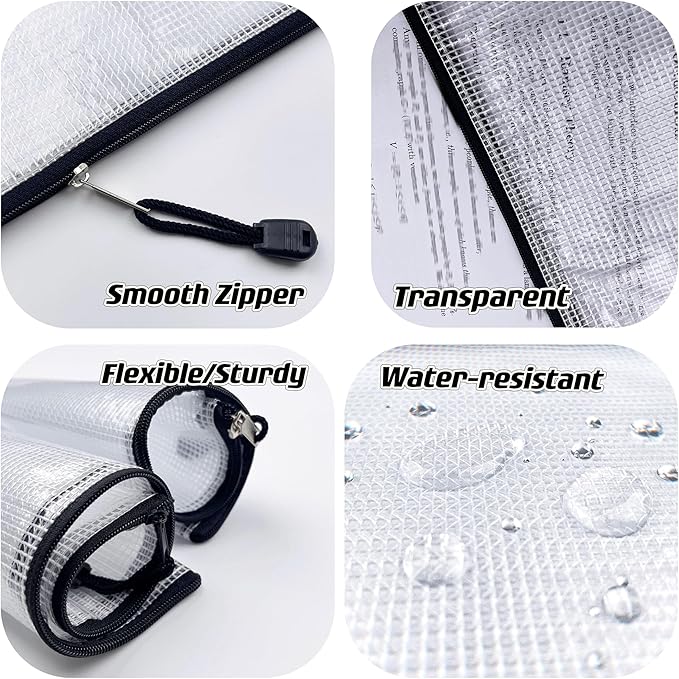 Oaimyy-18 PCS-3"x 5" inchs-Zipper Pouch, Puzzle Storage Bag Plastic Zip Pouches File Folders Bags for Organizing,Office Supplies, Board Game Organization,Home Storage-Black