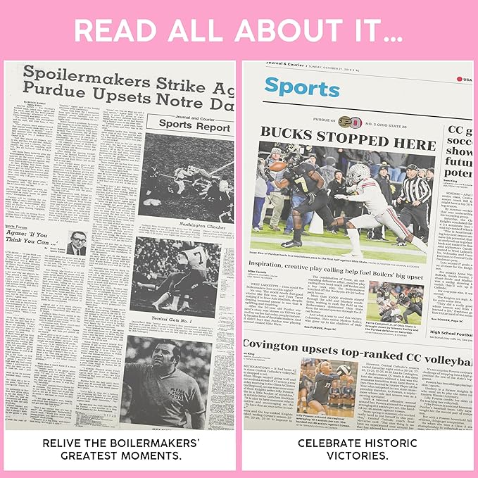 Signature gifts Personalized College Football Newspaper History Book, A3 Large Deluxe Hardcover - College Football Fan, Alumni, Students Keepsake Gift