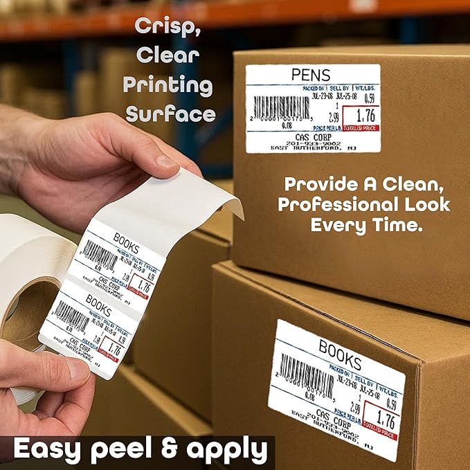 Aquos C.A.S Scale Label #8010 – Thermal Labels | Thermal Printer Labels for CAS Scales | Price Stickers | Label Stickers | Address Labels | Made in USA (8010, 24 Rolls)