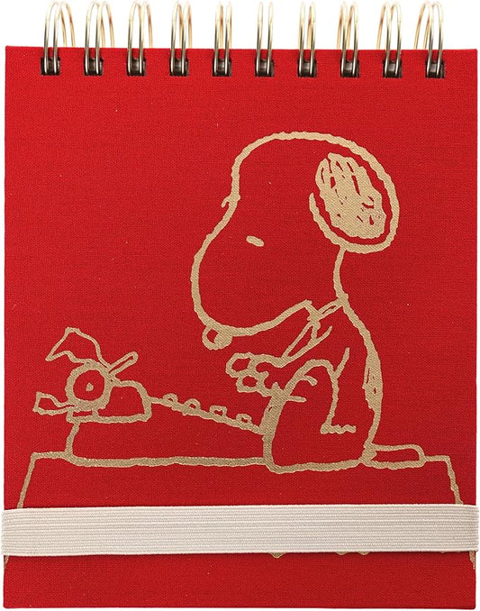 Peanuts Jotter by Graphique Luxe Collection, Fabric-Wrapped Hardcover Spiral Notebook, Gold Foil Embossing, 125 Pages