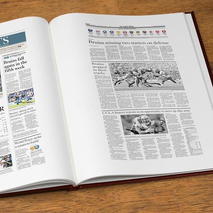 Signature gifts Personalized College Football Newspaper History Book, A3 Large Deluxe Hardcover - College Football Fan, Alumni, Students Keepsake Gift