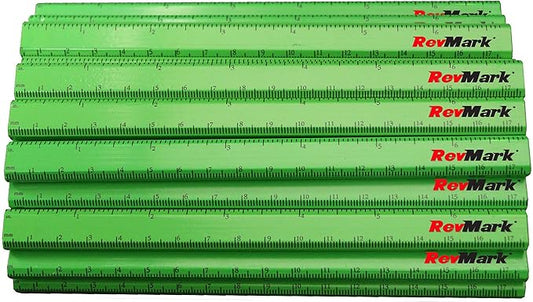 RevMark USA Made Carpenter Pencils with Printed Ruler – 24 Pack Bulk Set – Black Lead - Quality Cedar Wood for Carpenters, Construction Workers, Contractors, Woodworkers, Framers, DIY (Neon Green)